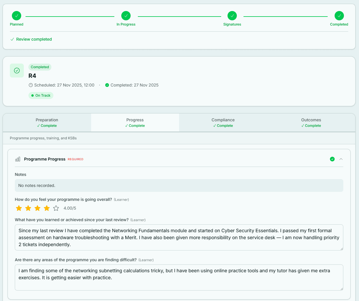 ExyonPulse review interface with signatures and BRAG ratings